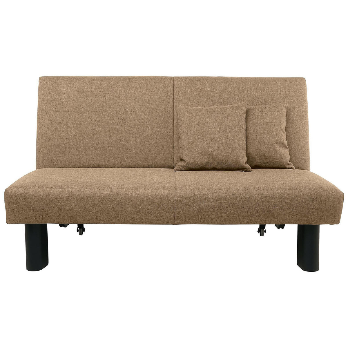 FALTSOFA Kalomira Bezug Flachgewebe Metall schwarz / sand - Sandfarben, Kunststoff (145/84/100cm) - 58aufmkessel