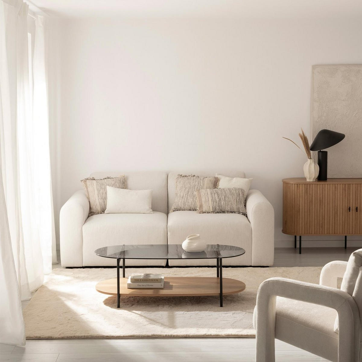 COUCHTISCH FESTER Casil Zweifarbig 120 cm x 40 cm - Multicolor, Glas (55/120/40cm)