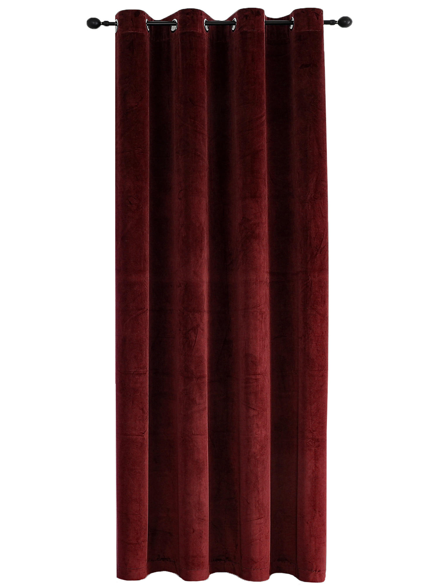 VORHANG Ösen Samt 140/245 cm Bordeaux - Bordeaux, Textil (140/245/245cm) - TiborTex
