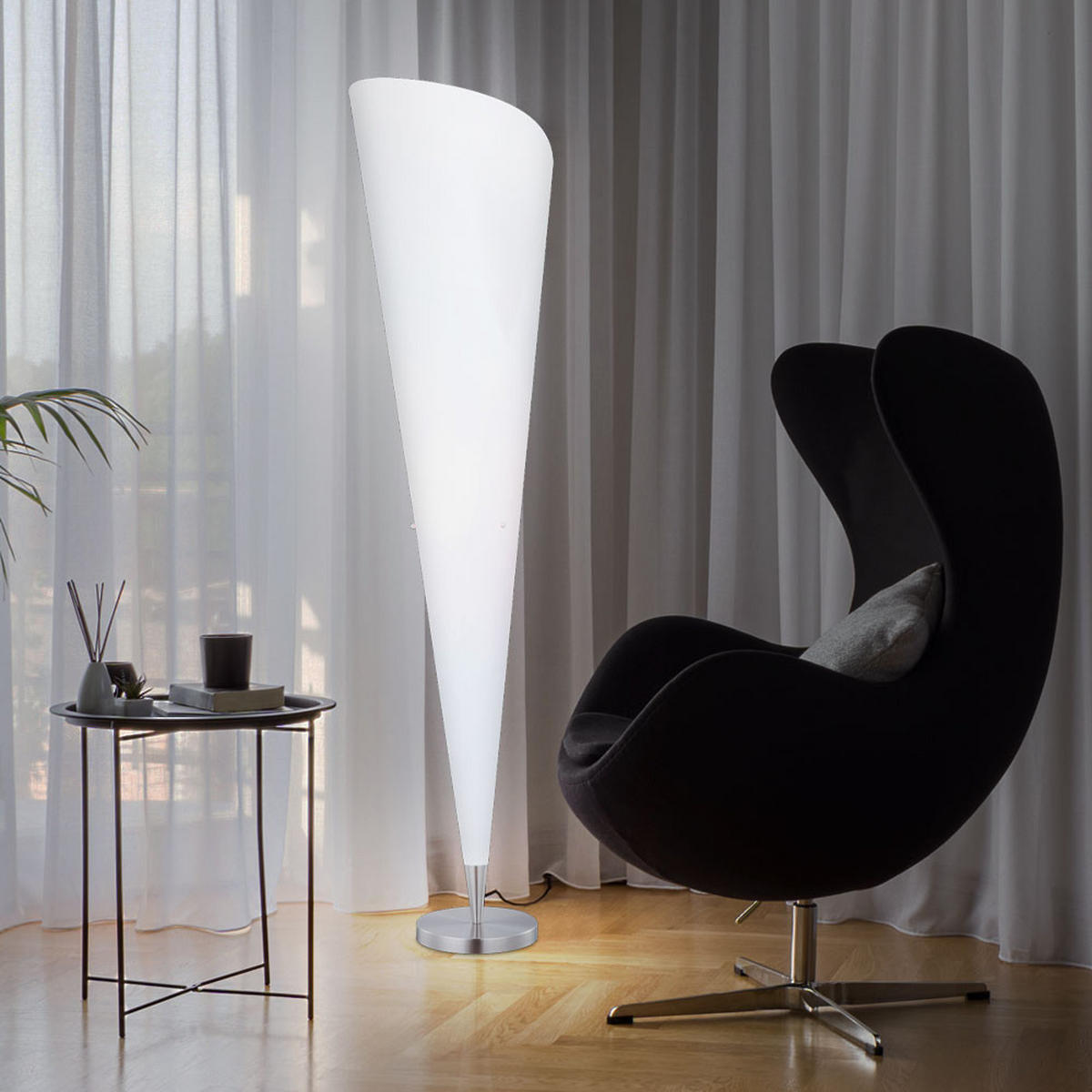 LED STEHLEUCHTE Metall Weiß matt - Weiß, Metall (30/35/143.5cm)