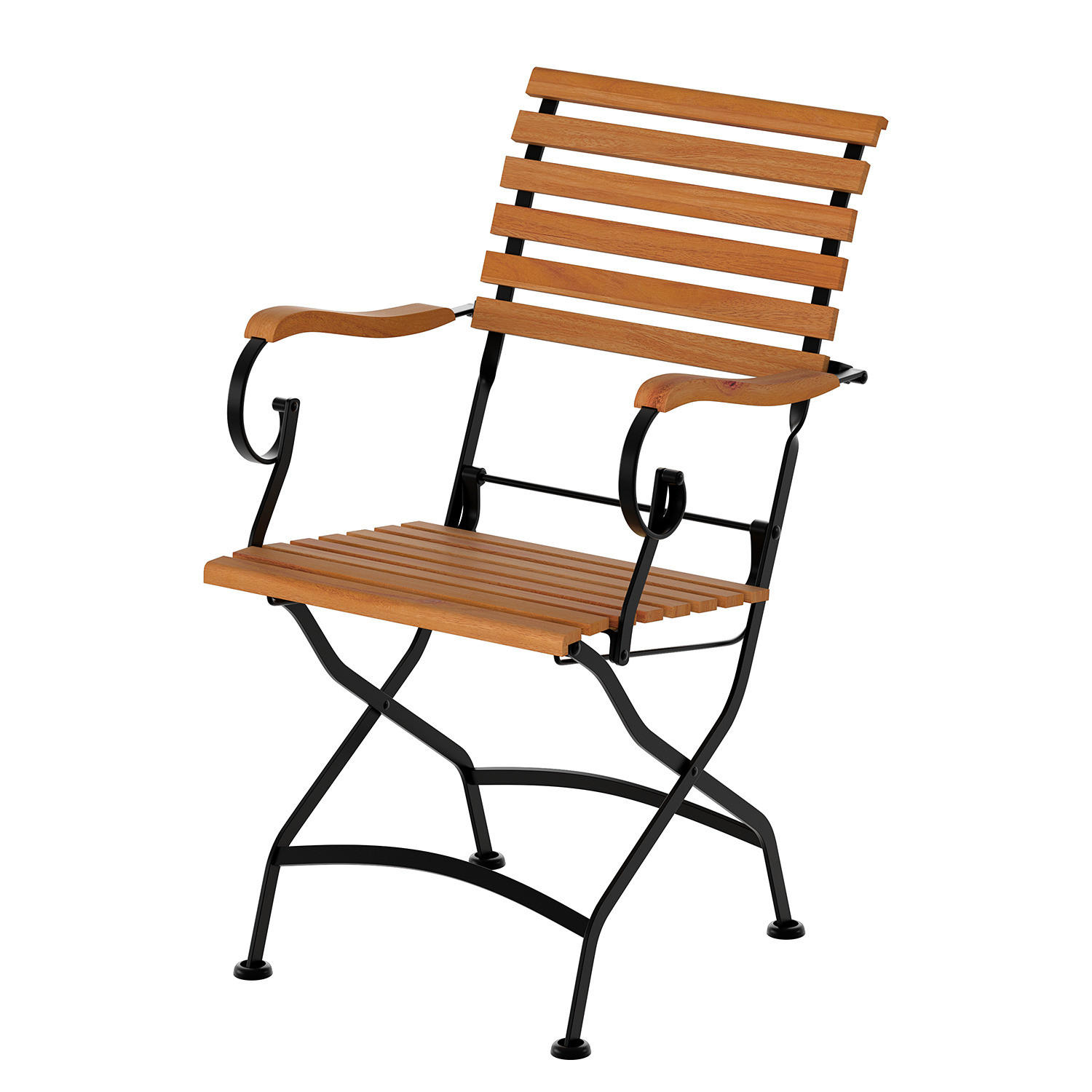 GARTENESSGRUPPE - Akazie massiv / Stahl - Akazie / Schwarz - 7-teilig - Schwarz/Akaziefarben, Holz/Metall - home24