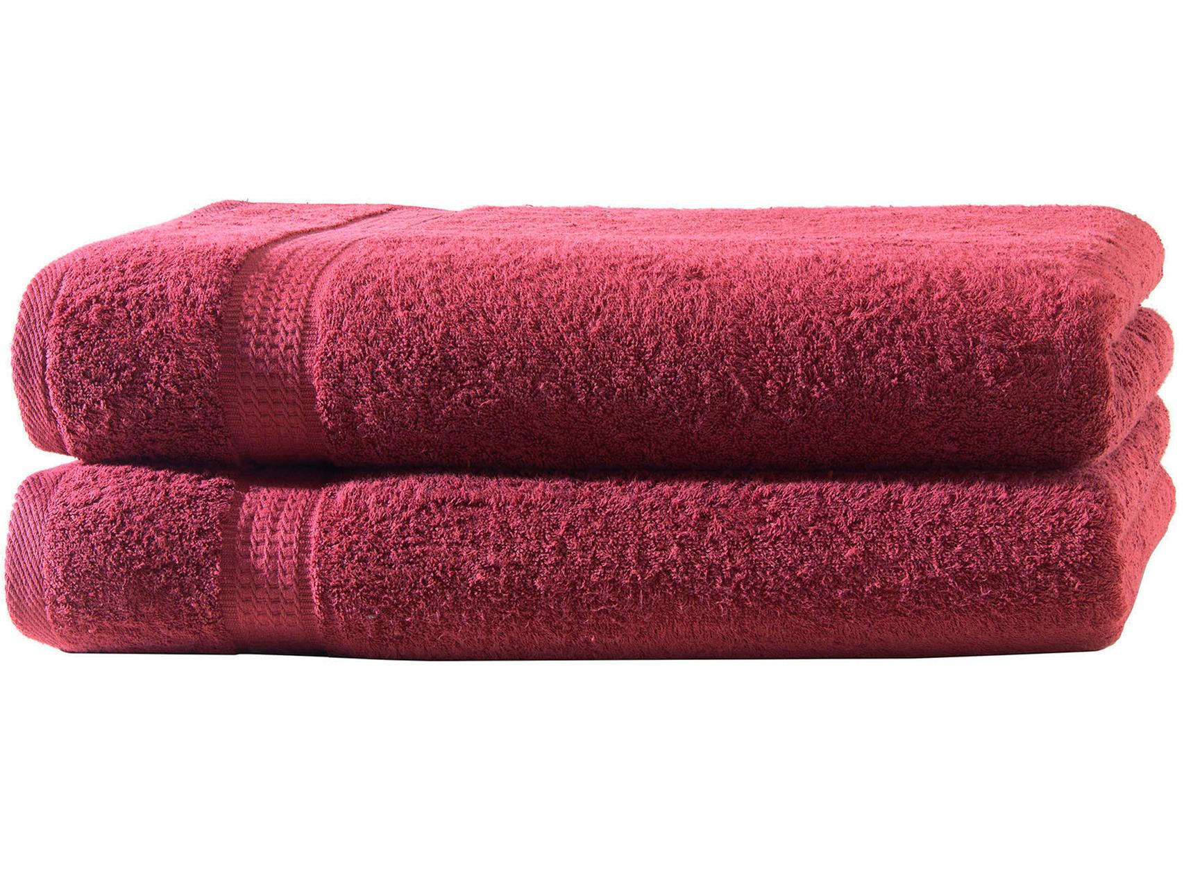 DUSCHTUCH 70x140 cm Frottier Handtücher im 2er Set aus 100% Baumwolle, Bordo 500g/m2 - Bordeaux, Textil (70/140cm) - Carpe Sonno
