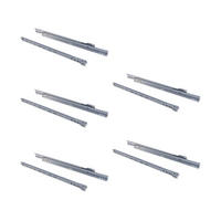 SCHUBLADENFÜHRUNGEN T30, Drop Lock, Länge 450mm, TeilVollauszug, Stahl, Metallic Grau 5er-set - Silberfarben, Metall (16/4/47cm) - EMUCA