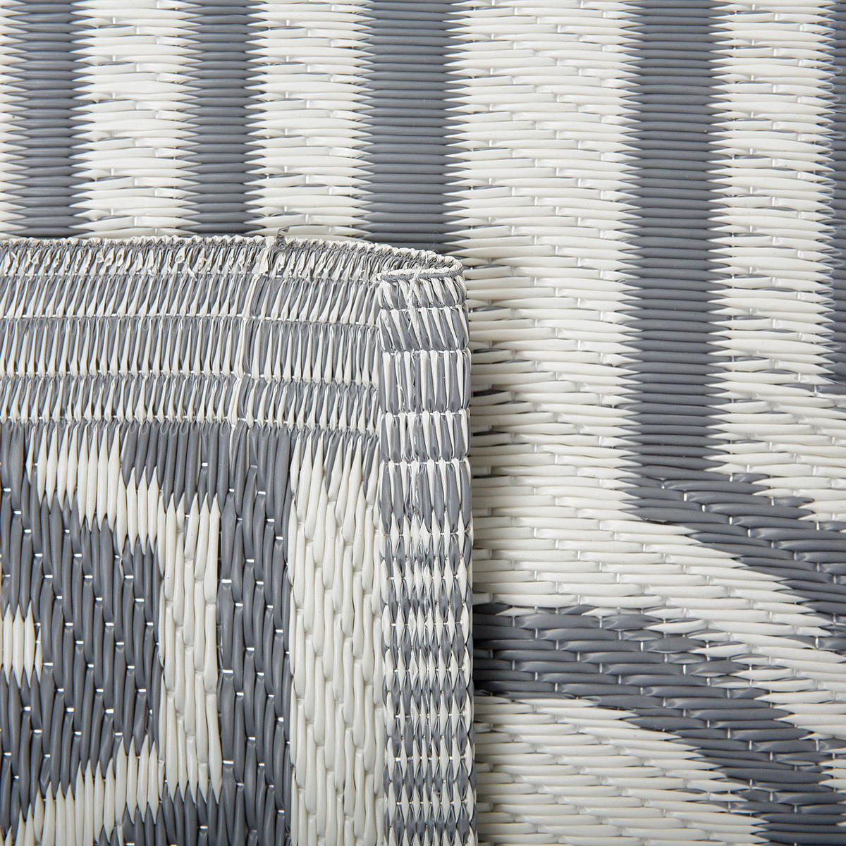 OUTDOOR-TEPPICH Bidar 180/90 cm - Grau, Kunststoff (90/180cm) - Beliani