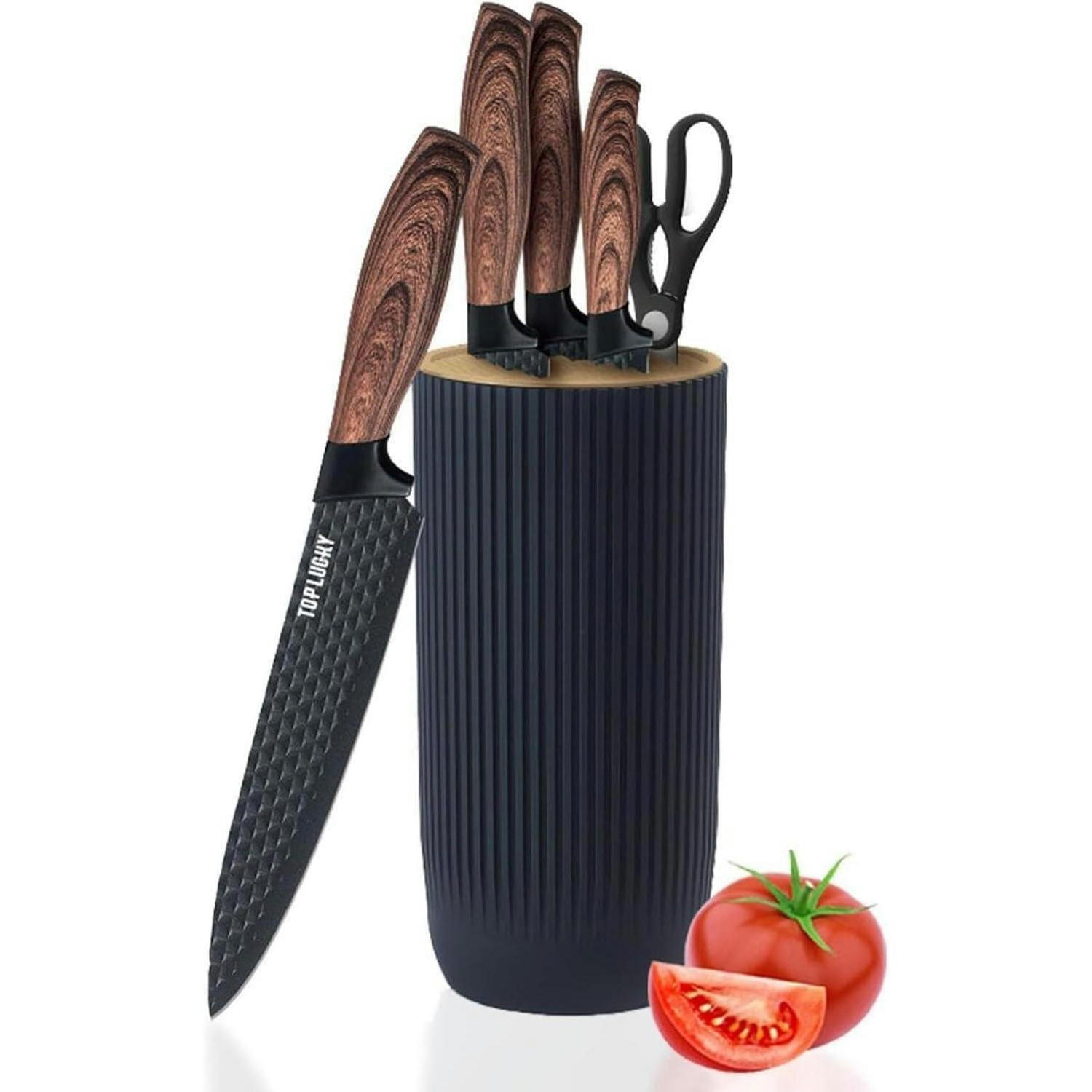 MESSERBLOCK-SET 6-teilig Schwarz Edelstahl Antihaft - Multicolor, Metall