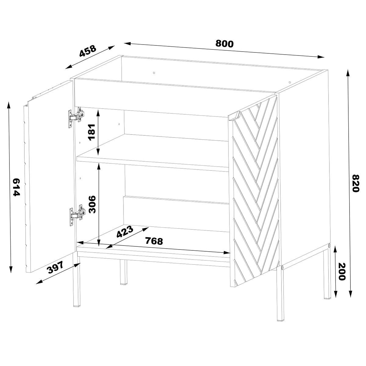 DONJI ELEMENT ZA UMIVAONIK 80cm Daria Bijeli - bijela, drvni materijal (80/82/45.8cm) - Petits-meubles