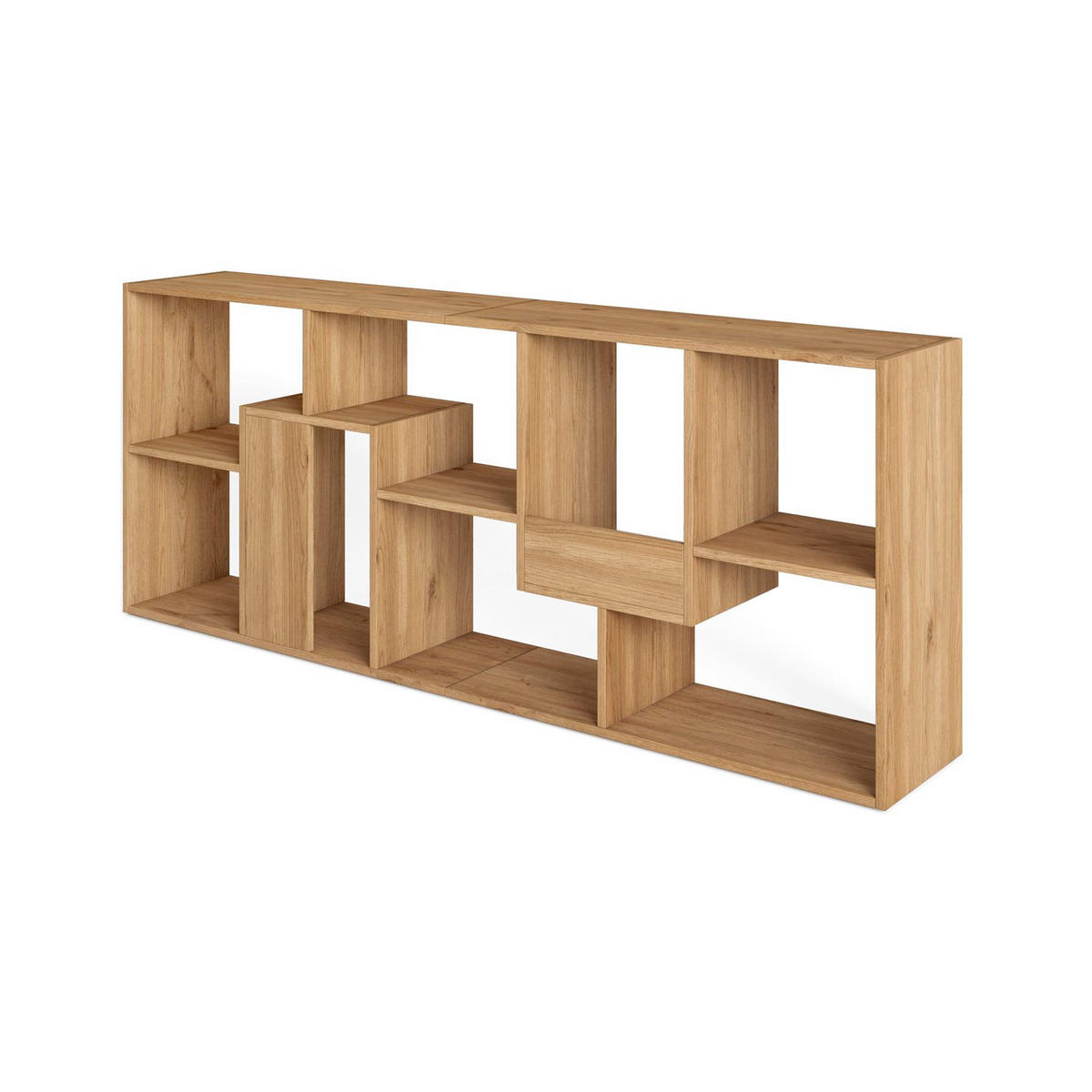 REGAL Bibliothek, Eiche, 67/31/162cm - Eichefarben, Holzwerkstoff (67/162/31cm) - Skraut Home