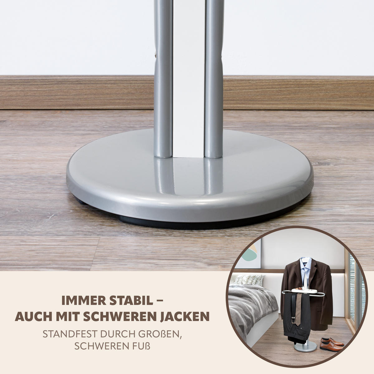 KLEIDERBUTLER, weiß - Hellgrau, Metall (50/108/28cm) - bremermann