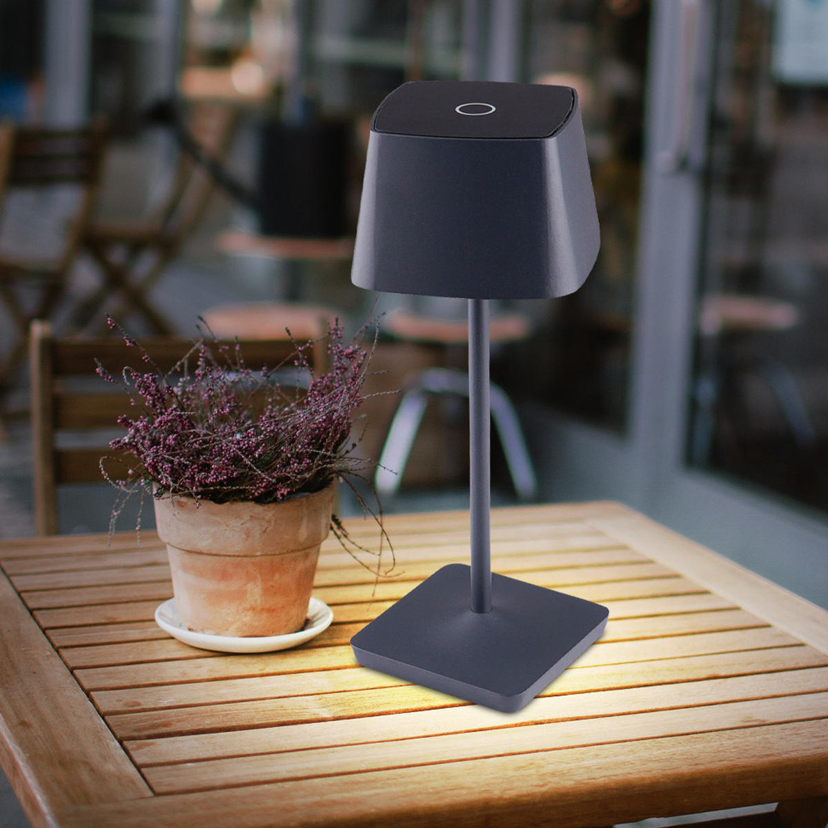 LED TISCHLEUCHTE Aluminium Anthrazit - Anthrazit, Metall (11/11/27cm)