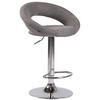 BARHOCKER Olin, Gestell Metall in Chromoptik, Stoff Grau - Chromfarben/Grau, Textil/Metall (53/100/47cm) - TPFLiving