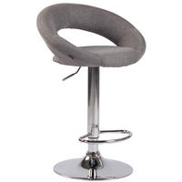 BARHOCKER Olin, Gestell Metall in Chromoptik, Stoff Grau - Chromfarben/Grau, Textil/Metall (53/100/47cm) - TPFLiving