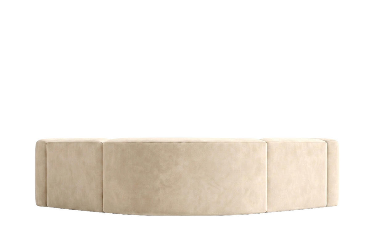 ECKSOFA Modulares, Corner Mini, Velvet-Stoff Bluvel, Creme, GRETA - Creme, Holz (190/190cm) - Kaiser Möbel