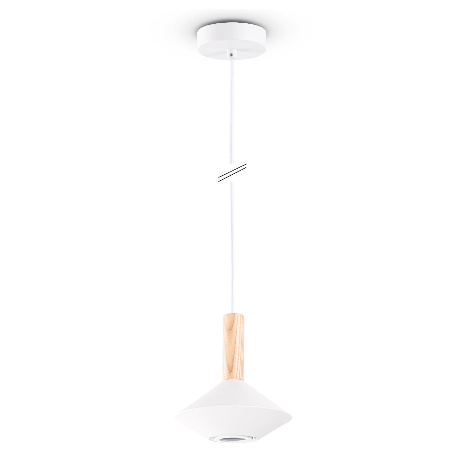 PENDELLEUCHTE Mora L - Weiß, Metall (17/17/17.8cm) - Paco Home