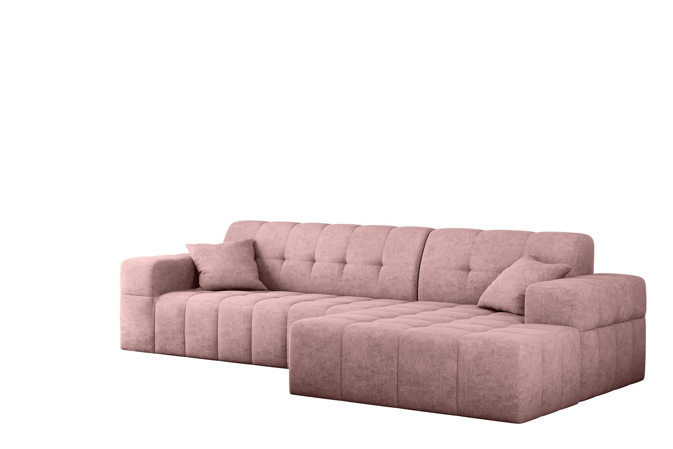 ECKSOFA NIMES Stoff Perfect Harmony Rosa Rechts - Rosa, Holz/Kunststoff (265/168cm) - Kaiser Möbel