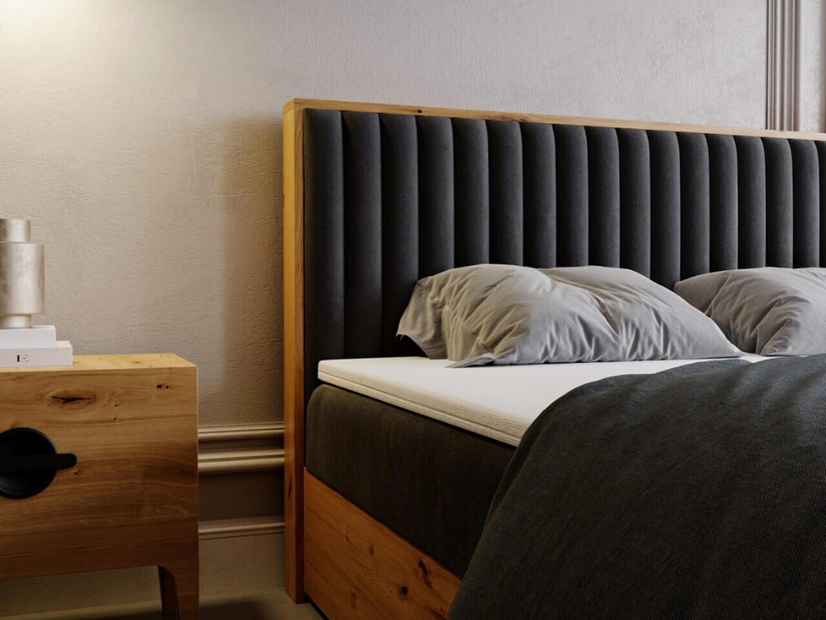 BOXBETT Forest 180x200 Anthracite - Anthrazit, Holz/Textil (180/200cm) - Graingold