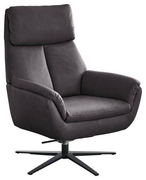 RELAXSESSEL Textil Dunkelgrau  - Dunkelgrau/Schwarz, Design, Textil/Metall (79/108/89cm) - Beldomo System