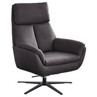 RELAXSESSEL Textil Dunkelgrau  - Dunkelgrau/Schwarz, Design, Textil/Metall (79/108/89cm) - Beldomo System