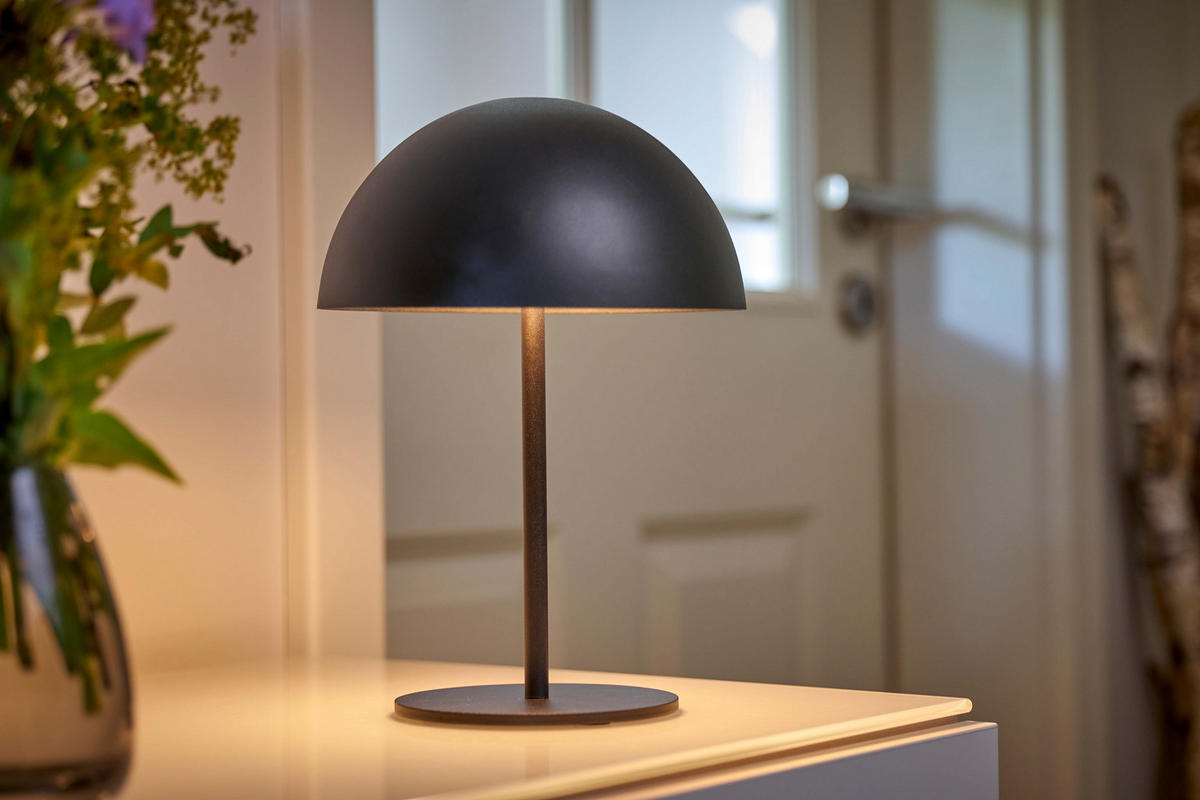 LED-TISCHLAMPE Pilzform dimmbar Metall Ø18x28xcm Schwarz - Schwarz, Metall (18/18/28cm) - Northpoint
