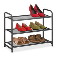 SCHUHREGAL - Schwarz, Metall (60/48/25cm) - Relaxdays