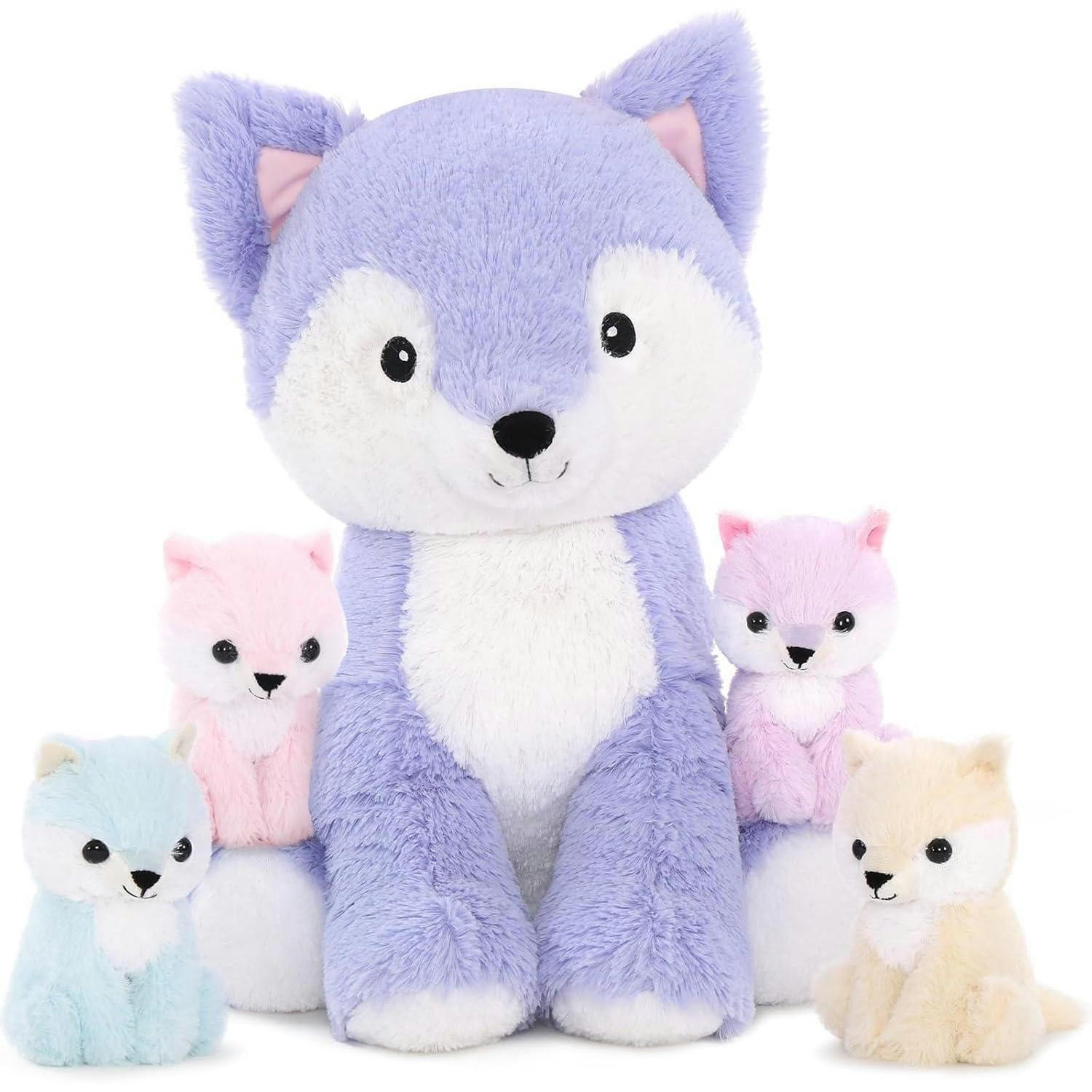 STOFFTIER Fuchs mit 4 Babys 48 cm - Multicolor, Textil (40/50cm)