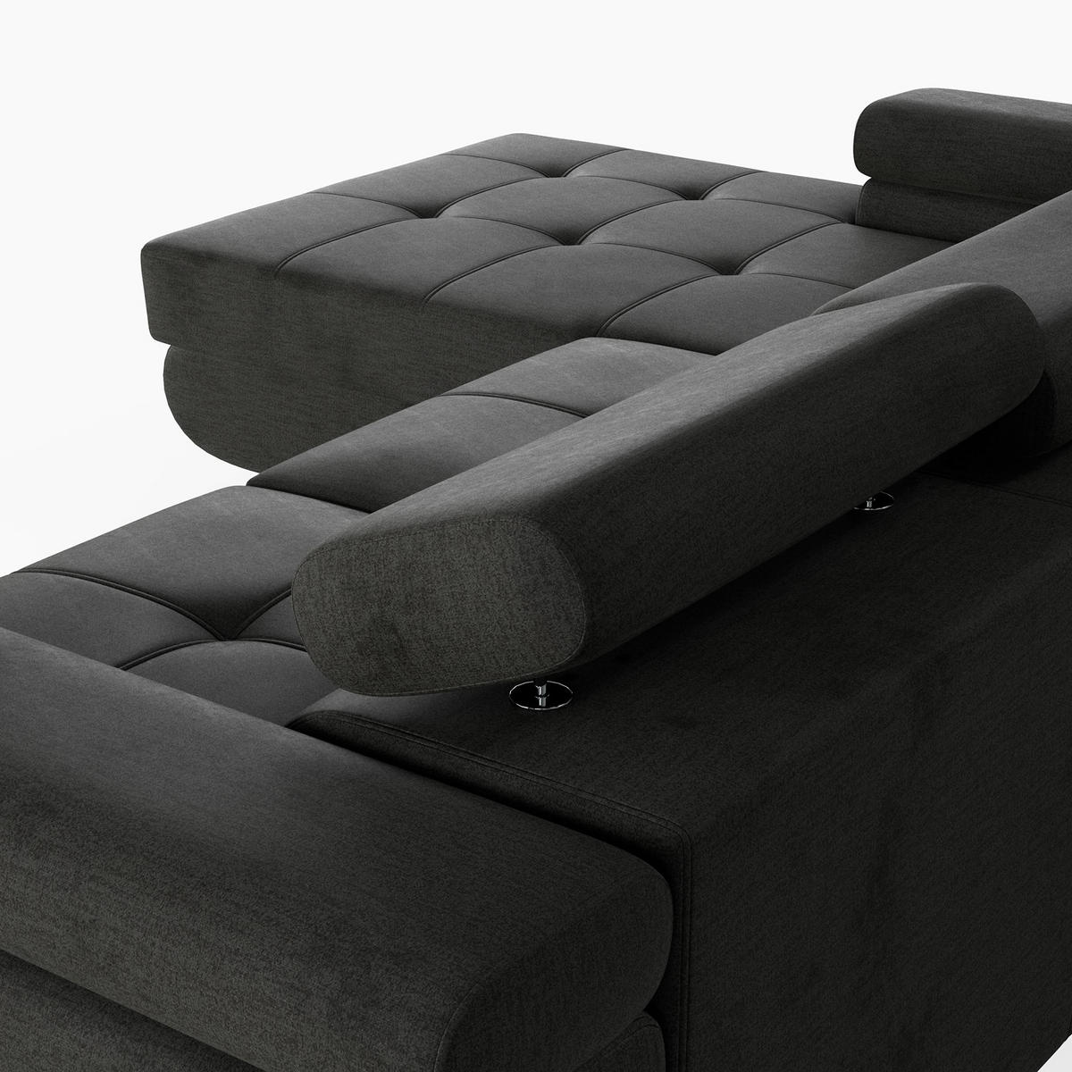 ECKSOFA VEMO MINI Links Creme Velour-Stoff Kompakter Komfort für Wohnräume - Creme, Textil (200/270cm) - Barchello