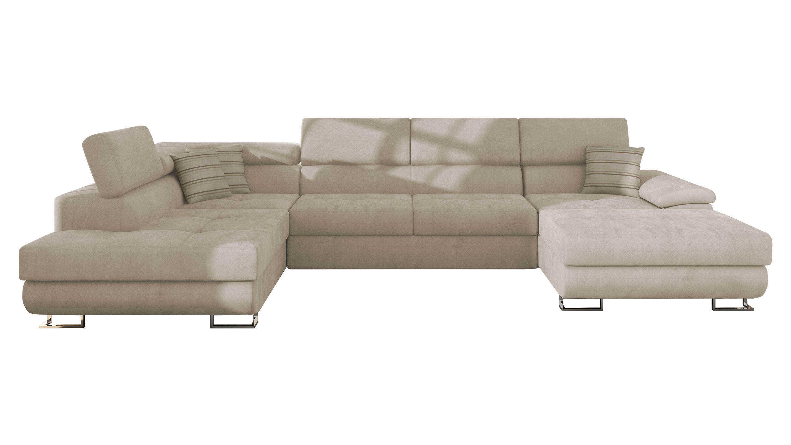 WOHNLANDSCHAFT Cotere Bis, Seite: Links - Creme, Holz (345/91/202cm) - MIRJAN24