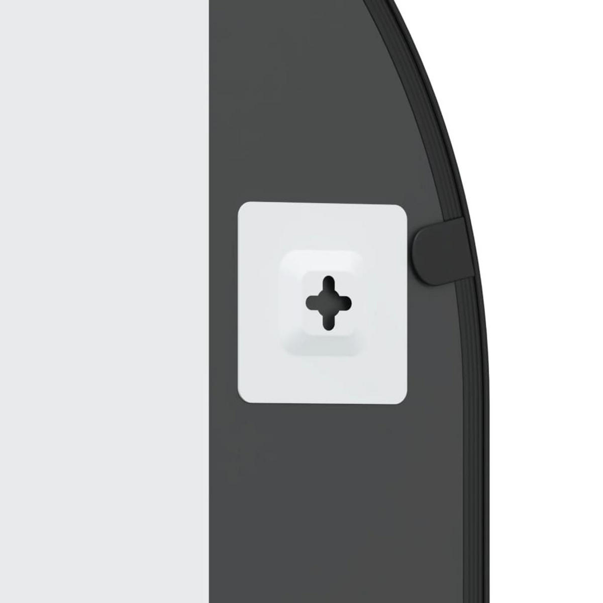 WANDSPIEGEL Schwarz 50/100 Cm Gewölbt Eisen - Schwarz, Metall (100/1.5/50cm) - vidaXL