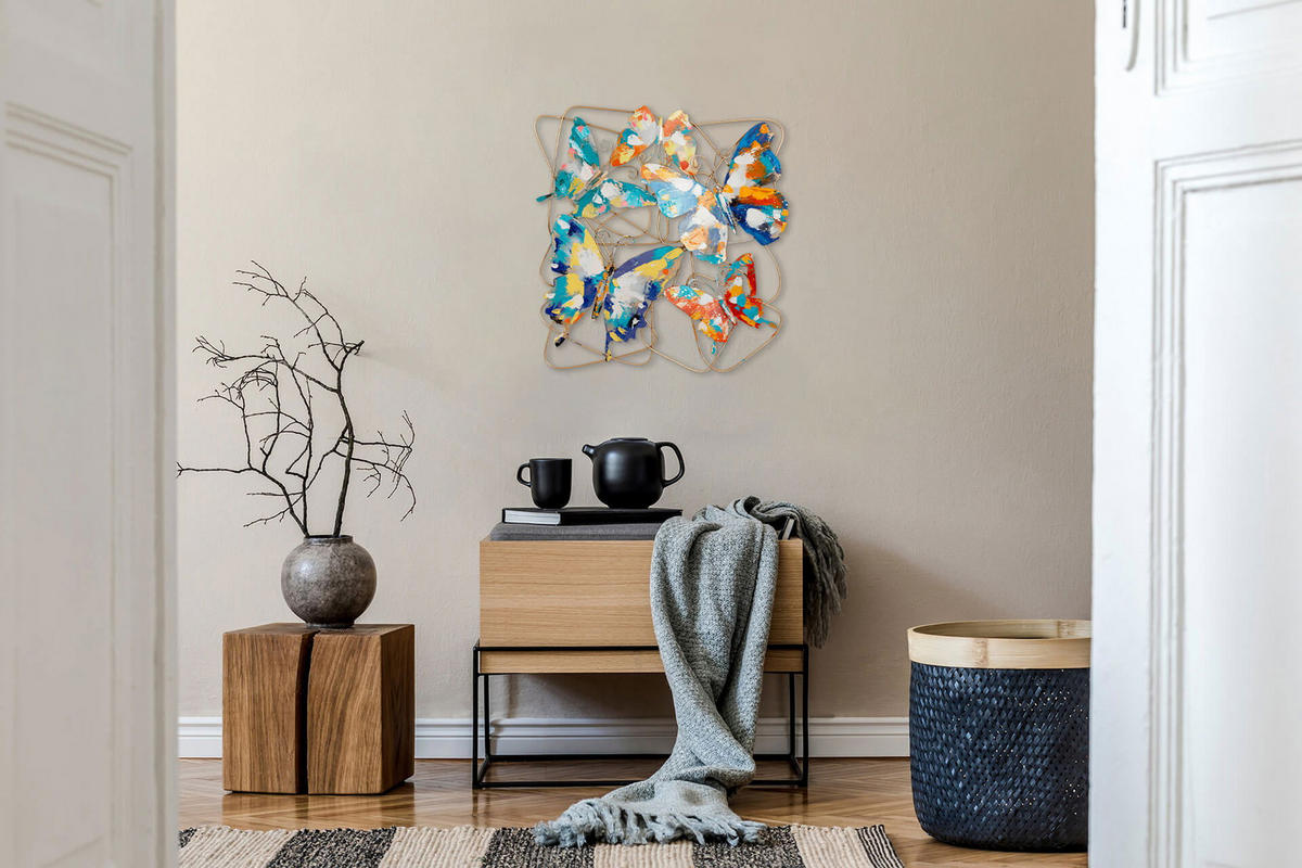 WANDDEKO Bunt 60/60 cm - Multicolor, Metall (2.3/60/4cm) - KUNSTLOFT