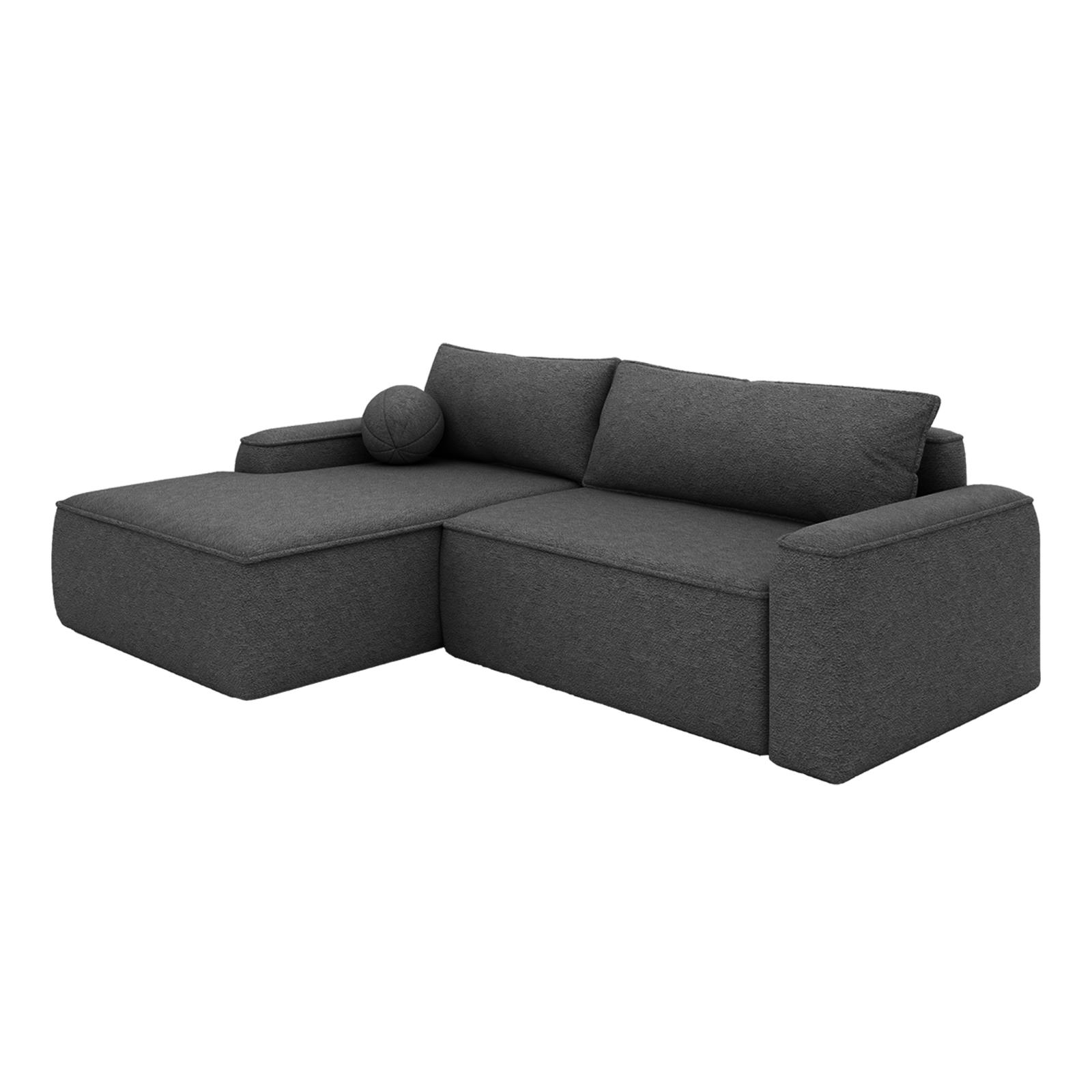 ECKSOFA OTATTI mit Schlaffunktion, Graphit - Dunkelgrau, Textil (245/160cm) - Fedve