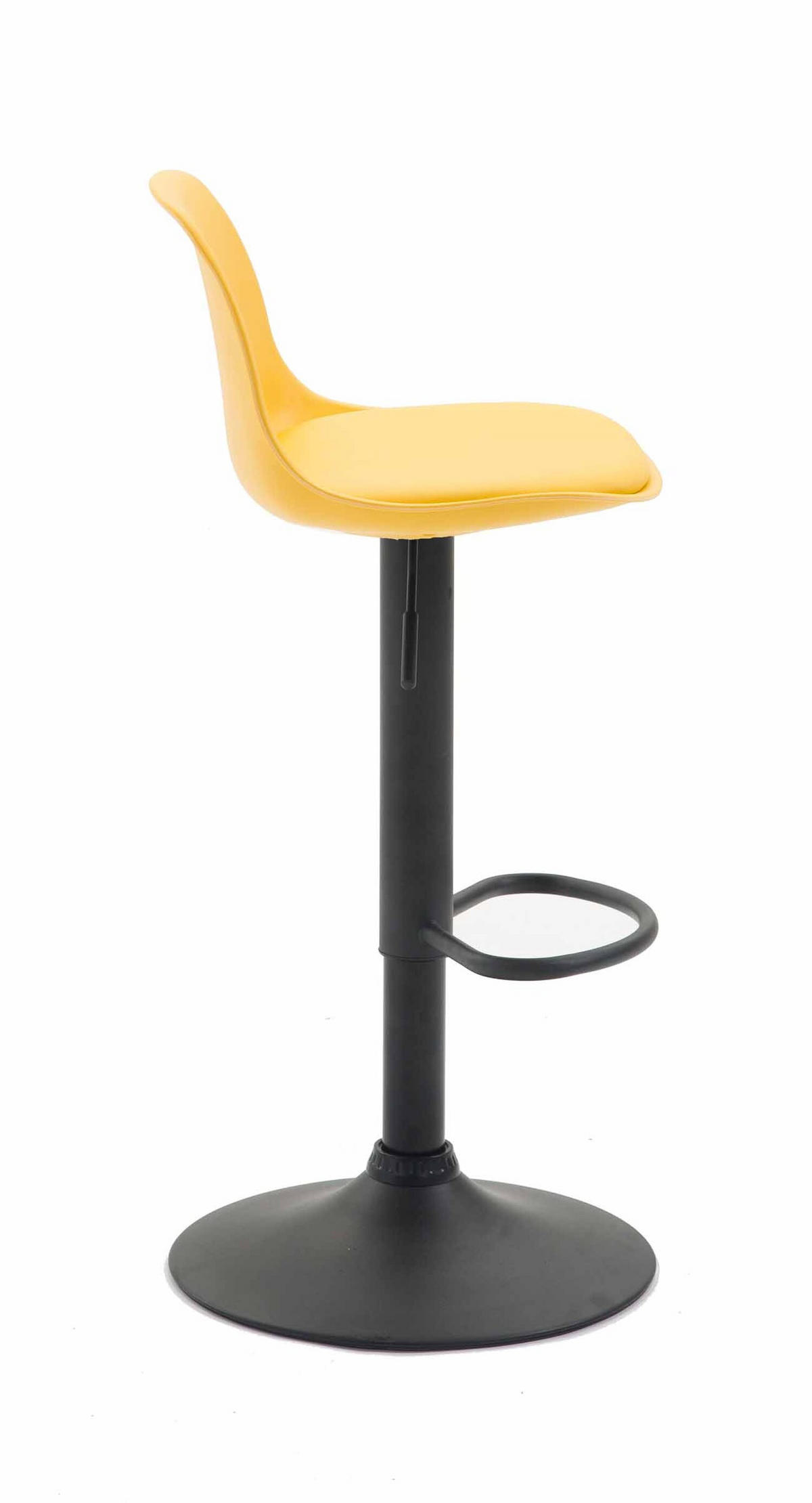 BARHOCKER Kilian, Gestell schwarz, Kunstleder Gelb - Gelb/Schwarz, Kunststoff/Textil (39/100/43cm) - TPFLiving