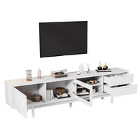 TV-LOWBOARD 200/40/50,5 cm mit 2 Türen und 2 Schubladen, 3-Schicht-Stauraum, Weiß - Weiß, Holzwerkstoff (200/50.5/40cm) - Redom