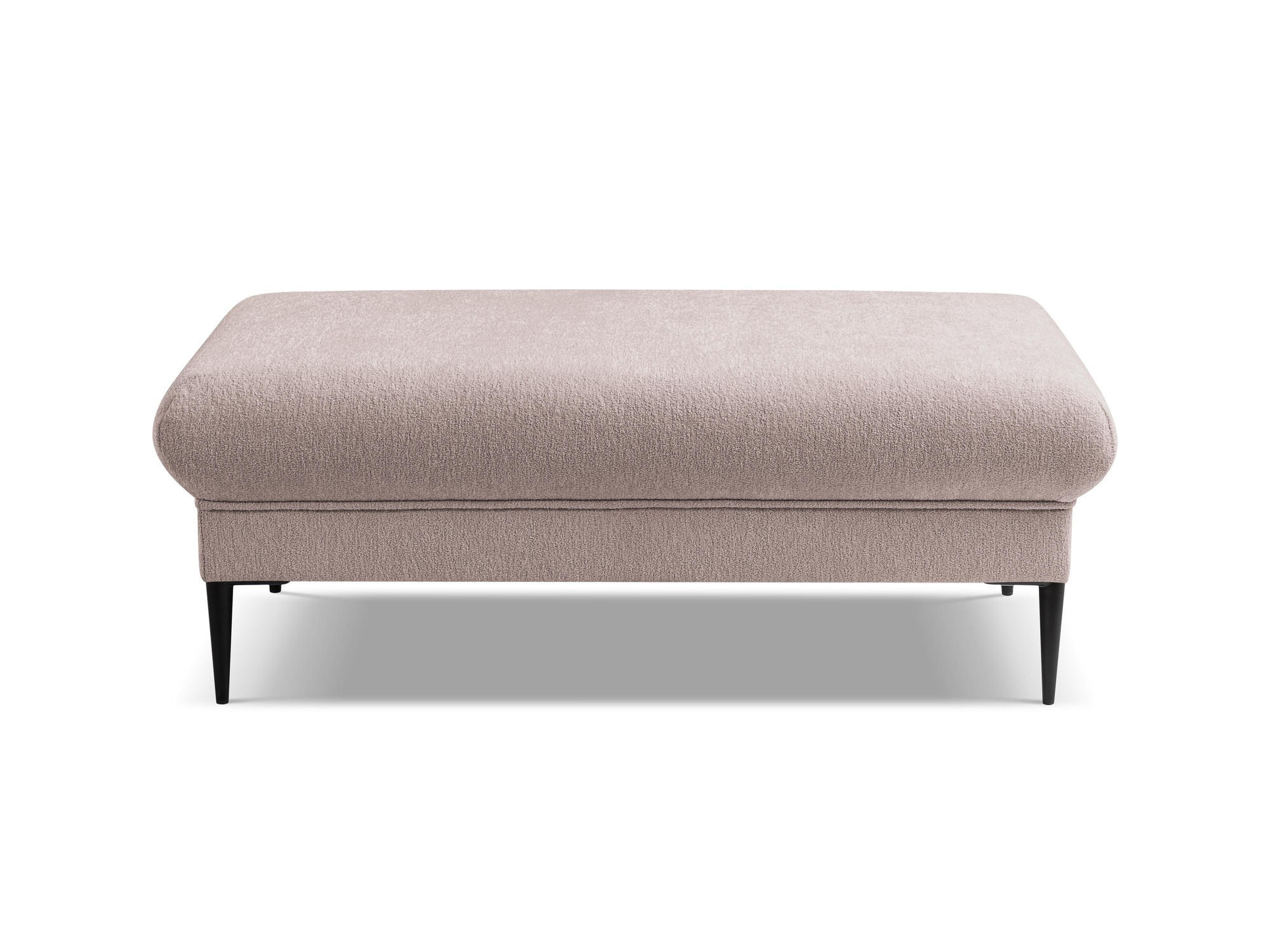 POUF Chenille Stoff Pink - Hellrosa/Schwarz, Holzwerkstoff/Textil (111/88/60cm) - Makamii