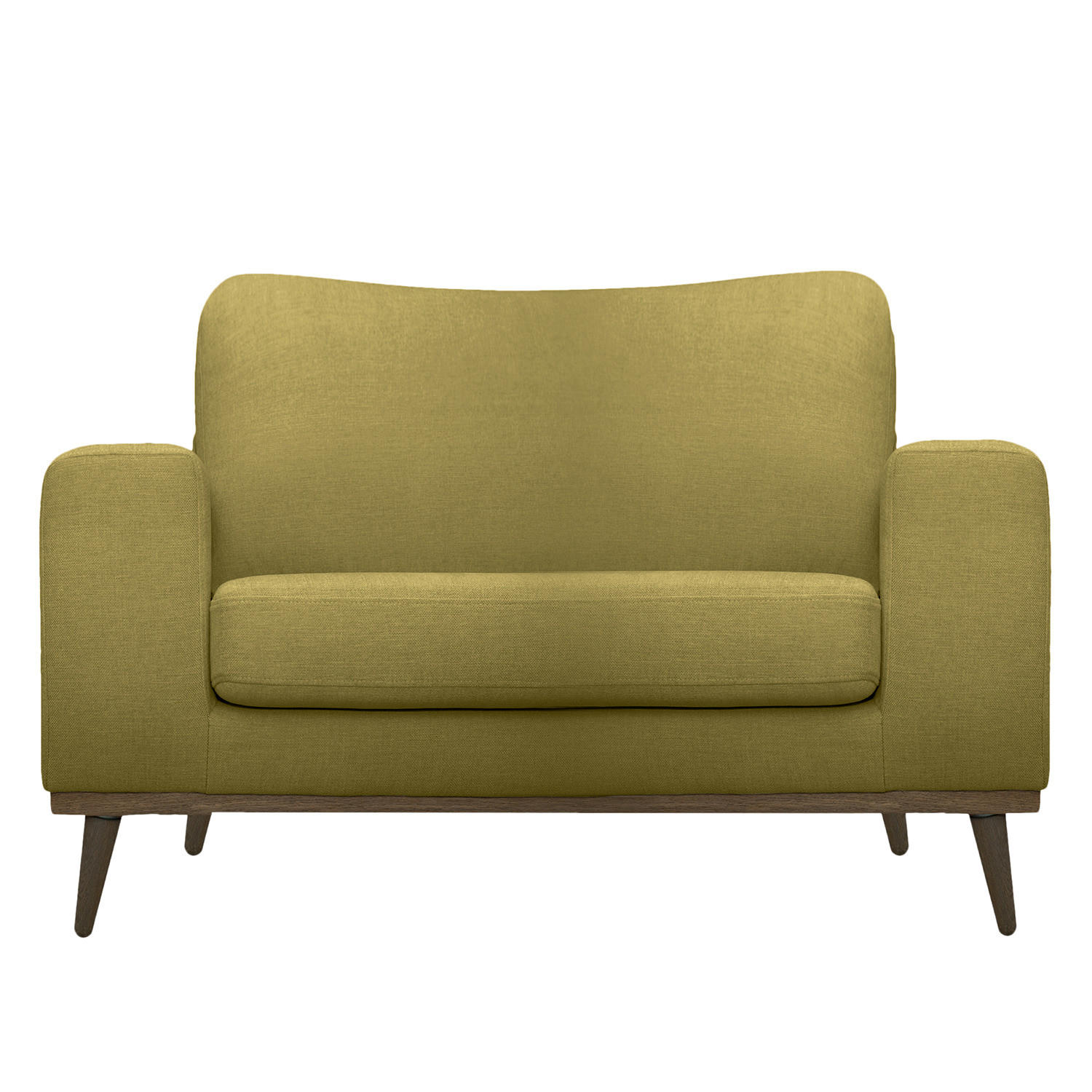 SESSEL - Eichefarben/Olivgrün, Textil (122/81/88cm) - home24