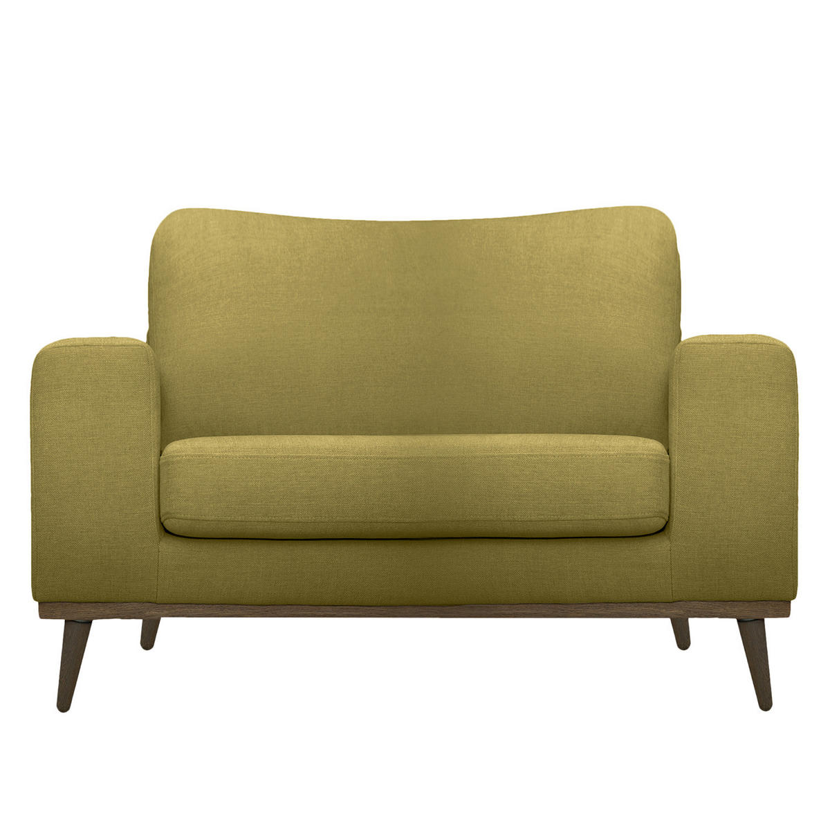 SESSEL - Eichefarben/Olivgrün, Textil (122/81/88cm) - home24