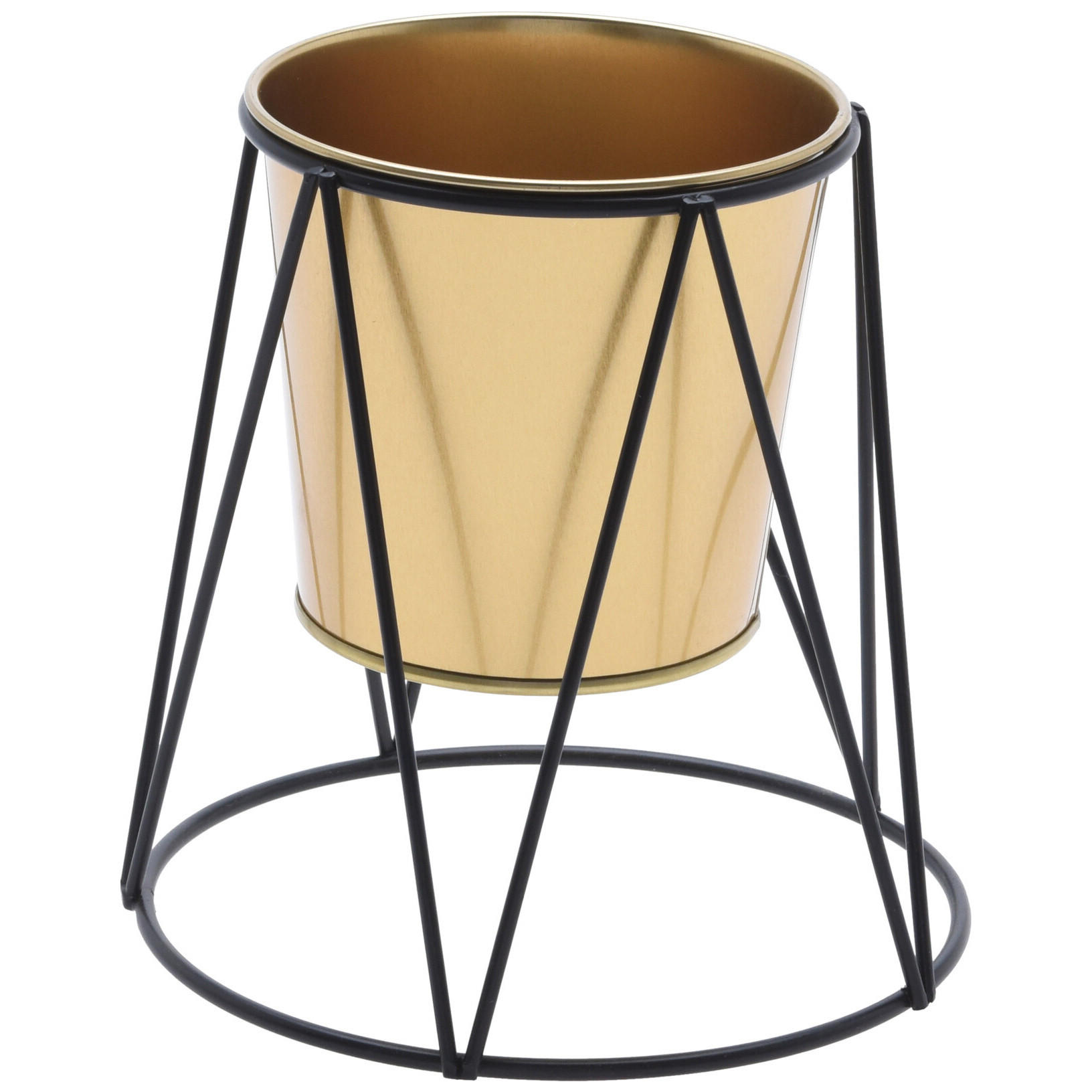BLUMENTOPF mit Ständer - Goldfarben, Metall (16/15.7cm) - Home Styling Collection