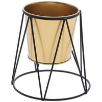 BLUMENTOPF mit Ständer - Goldfarben, Metall (16/15.7cm) - Home Styling Collection