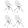 STUHL 4er Set Lederlook weiß - Weiß, Holz/Textil (47.5/83/55.5cm) - CLP