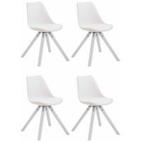 STUHL 4er Set Lederlook weiß - Weiß, Holz/Textil (47.5/83/55.5cm) - CLP