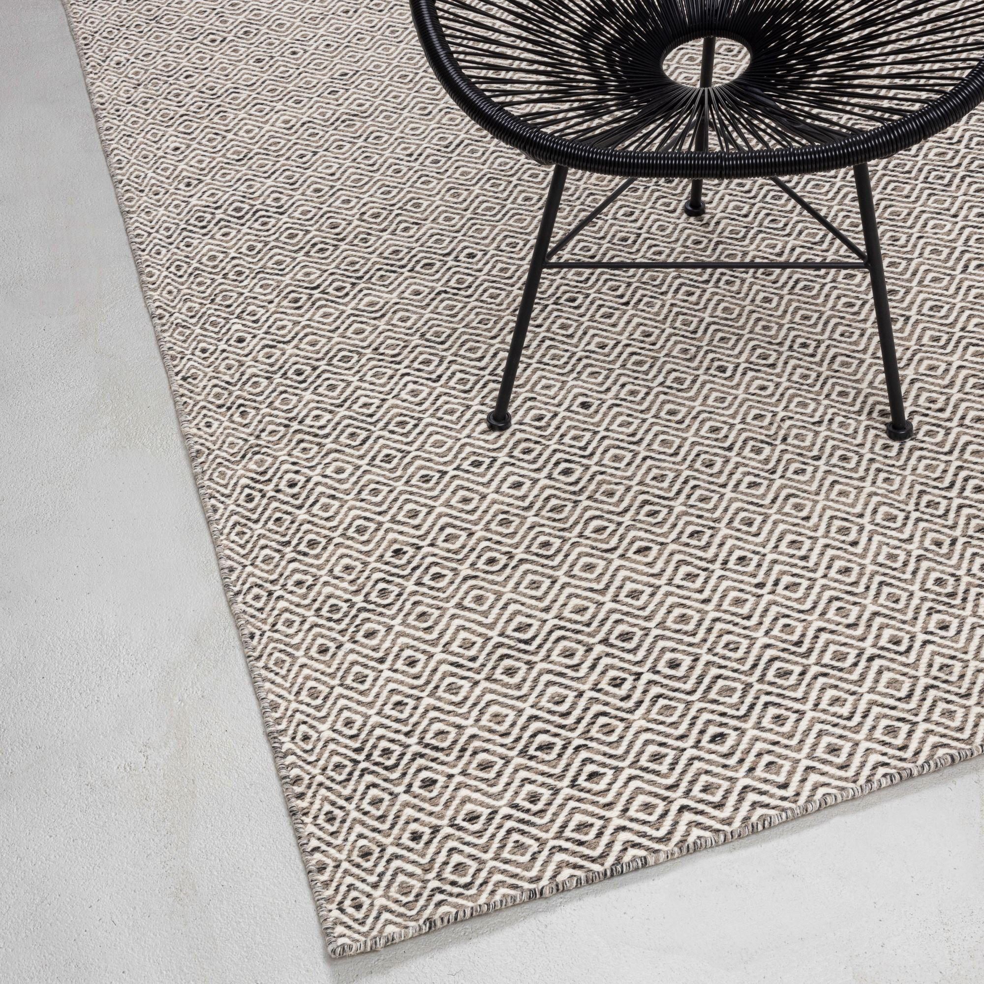 HANDWEBTEPPICH 2-Seitiger Skandi, modern 130x190 cm - Grau, Textil (130/190cm) - Rug and Roll