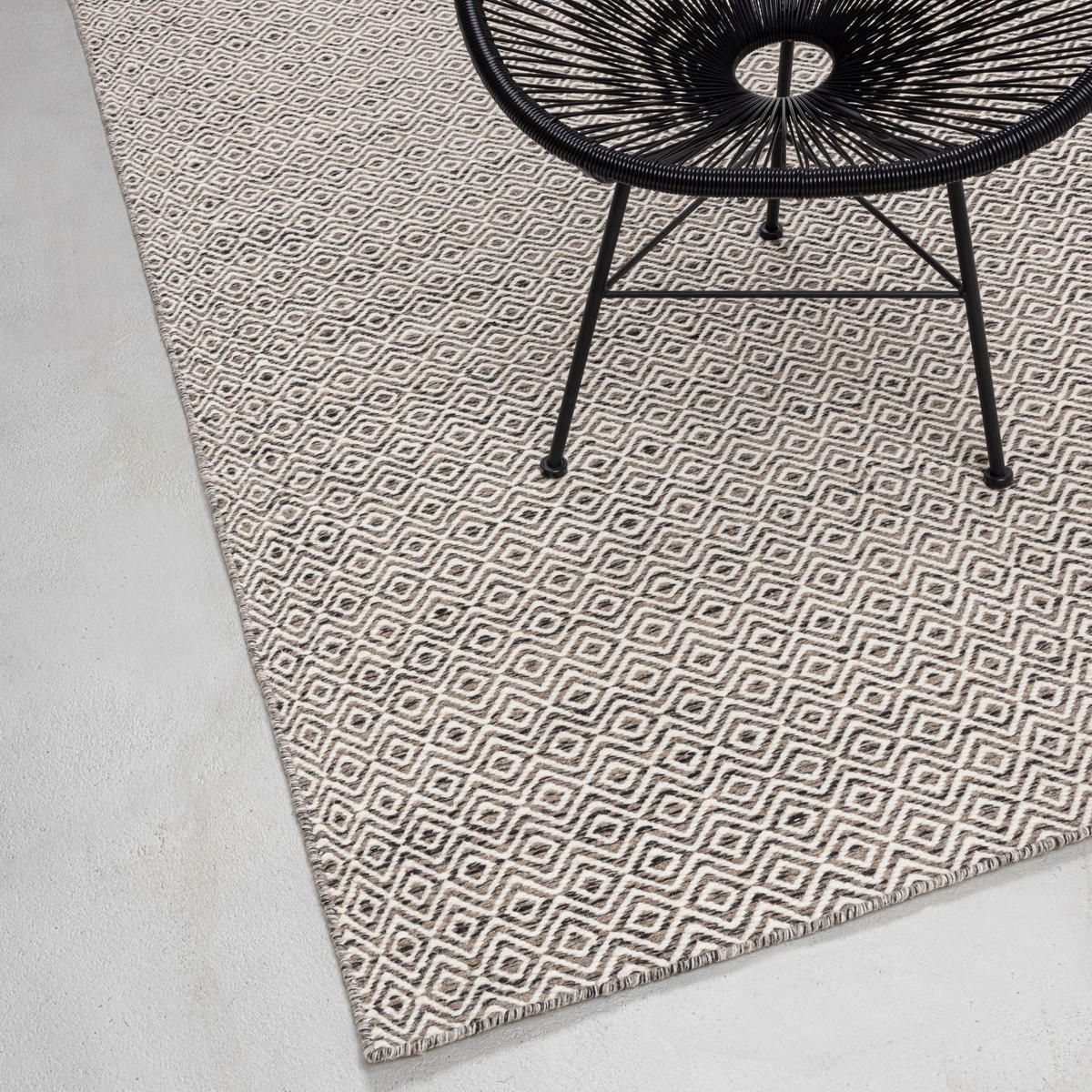 HANDWEBTEPPICH 2-Seitiger Skandi, modern 80x150 cm - Grau, Textil (80/150cm) - Rug and Roll