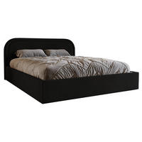 POLSTERBETT 180x200 Dune mit Bettkasten, runde Kopfteil, Samt, Schwarz - Schwarz, Holz/Textil (180/200cm) - Emporius
