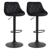 BARHOCKER höhenverstellbar 2er-Set Black Polyester Metall - Schwarz, Metall (48/83/51.5cm) - Meubliv