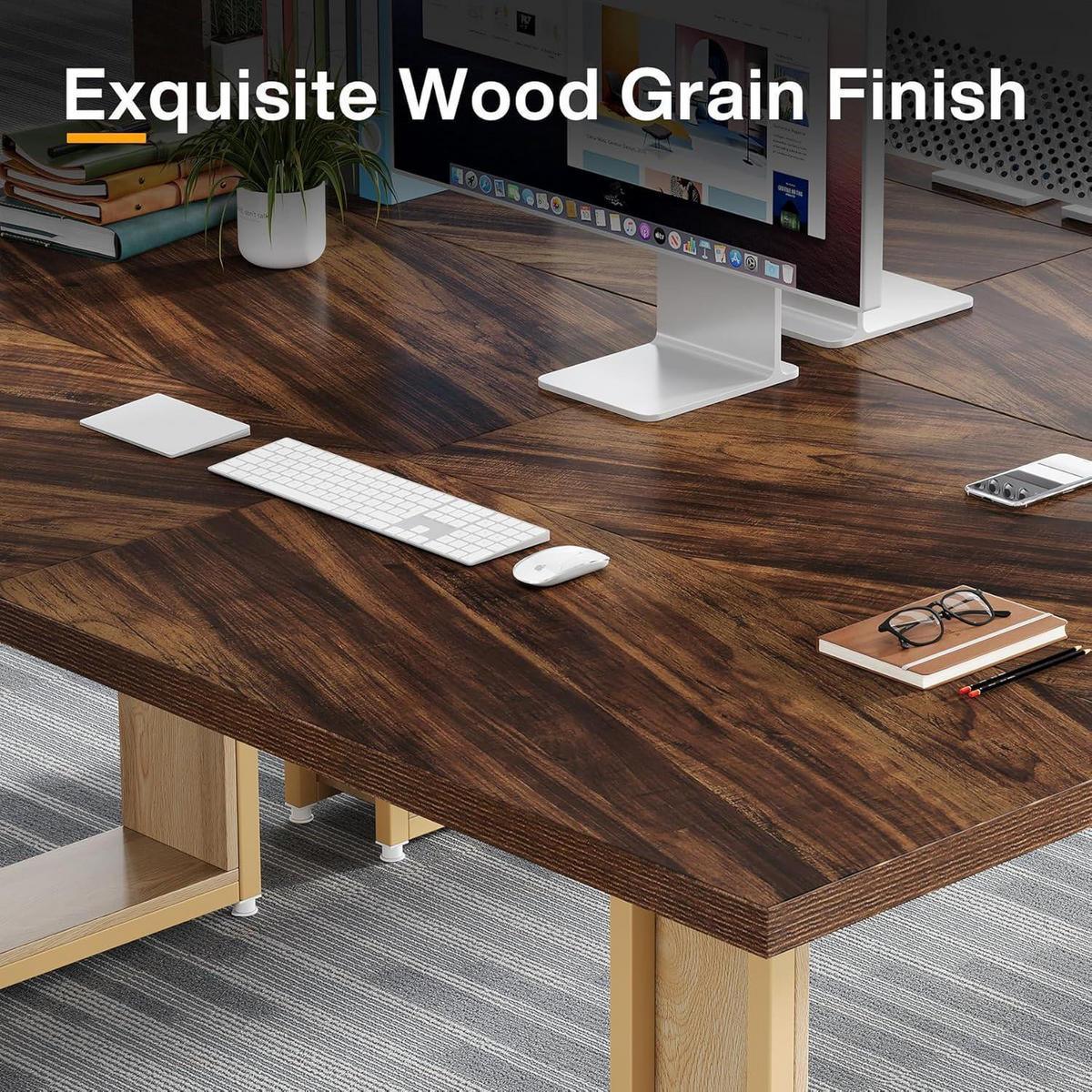 SCHREIBTISCH 160 cm mit Kufengestell Holzoptik Braun - Braun, Holzwerkstoff (80/160/75cm)