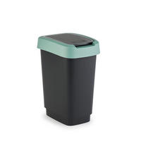 MÜLLEIMER 10 Liter 33x18x24,8 cm Kunststoff Schwarz-Grün - Schwarz, Kunststoff (18.1/33/24.8cm) - PROREGAL