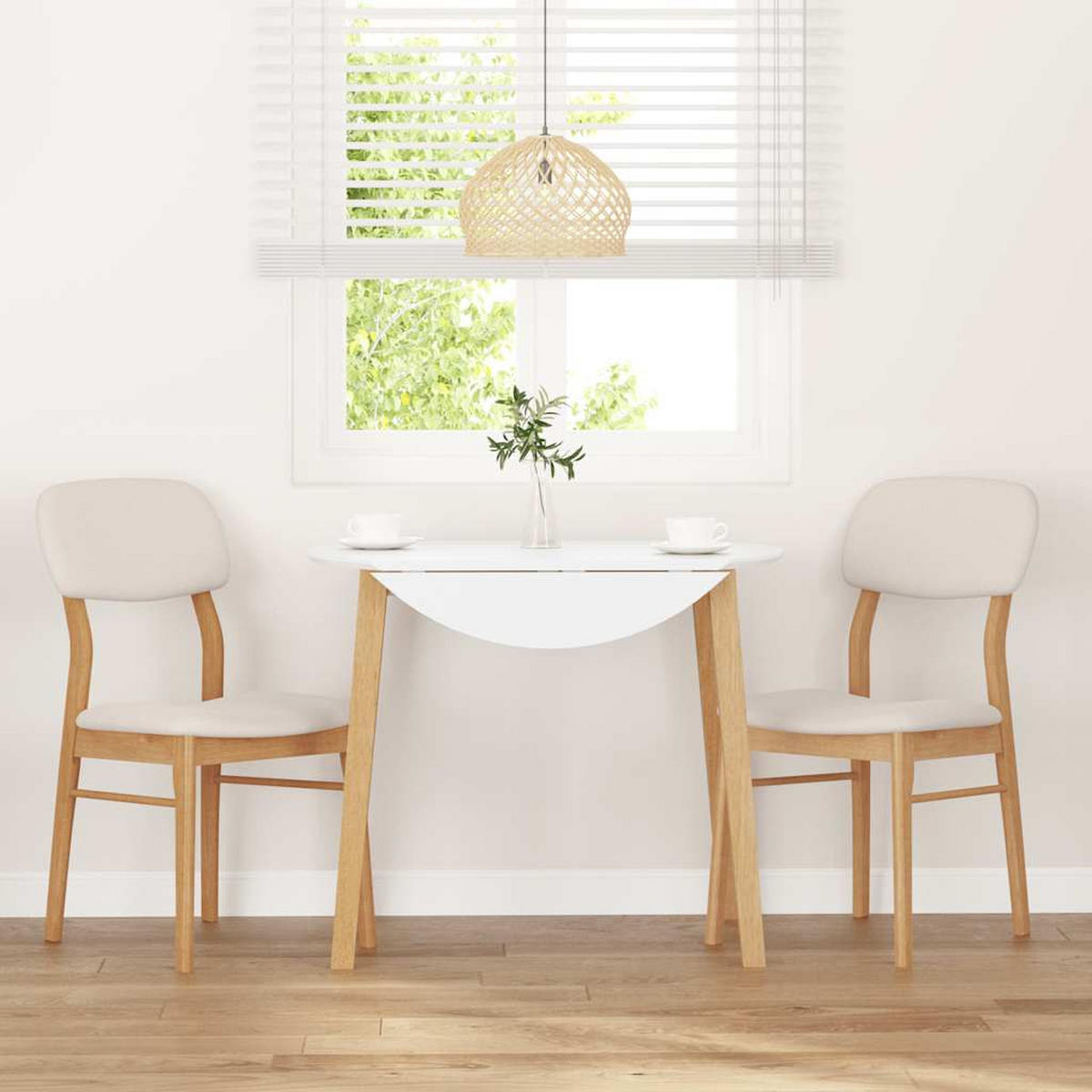 ESSZIMMERSTÜHLE mit Kissen 2 Stk. Natur Massivholz Gummibaum 45*56*86.5cm - Naturfarben/Weiß, Holz (45/86.5/56cm) - ZMH