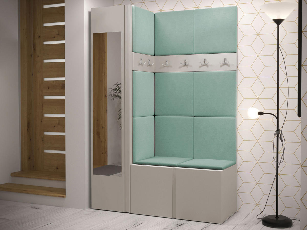 GARDEROBEN-SET Orion X - Kaschmir/Mintgrün, Holzwerkstoff/Kunststoff (124/186/46cm) - MIRJAN24