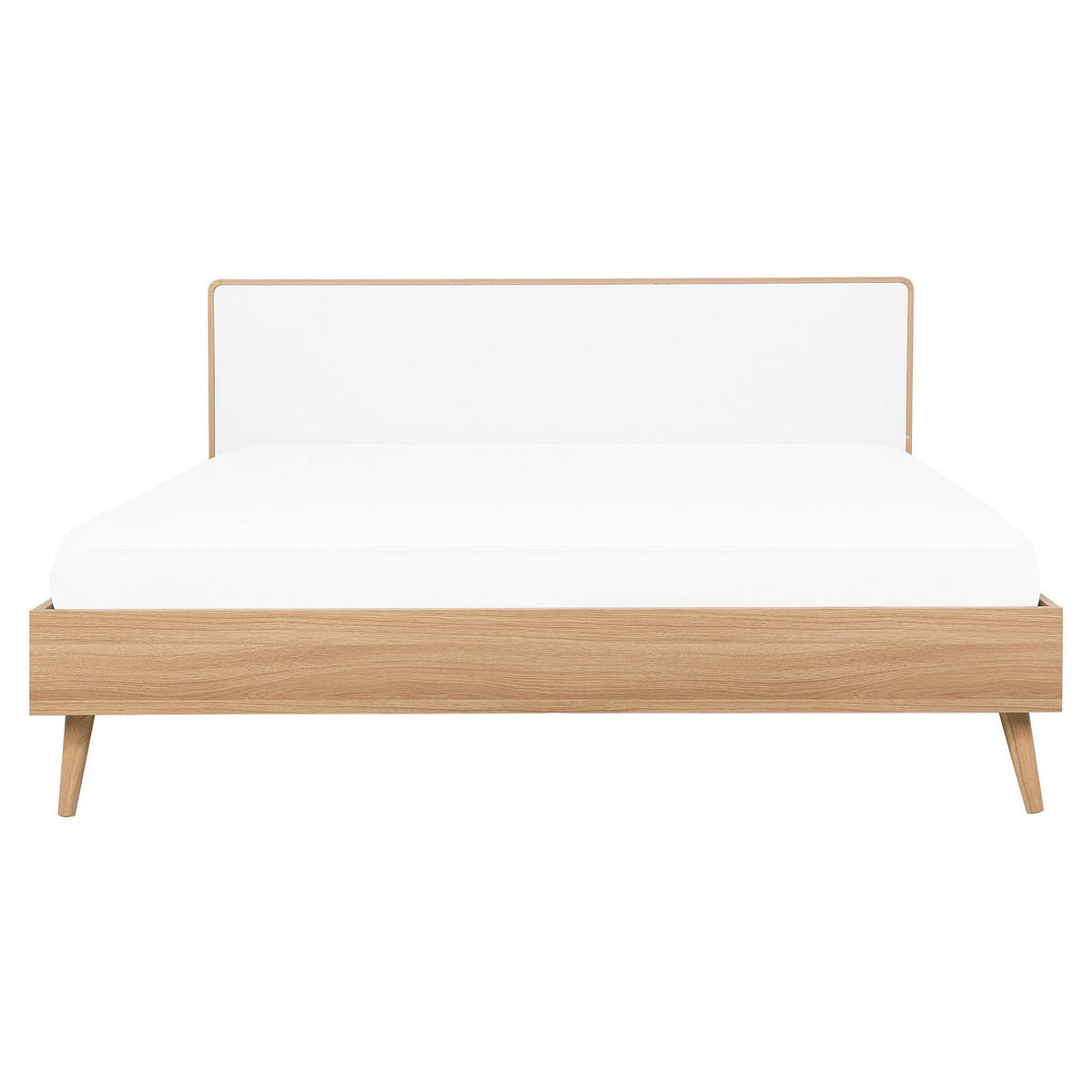 BETT mit LED 160x200 cm Heller Holzfarbton Serris - Hellbraun, Holzwerkstoff (160/200cm) - Beliani