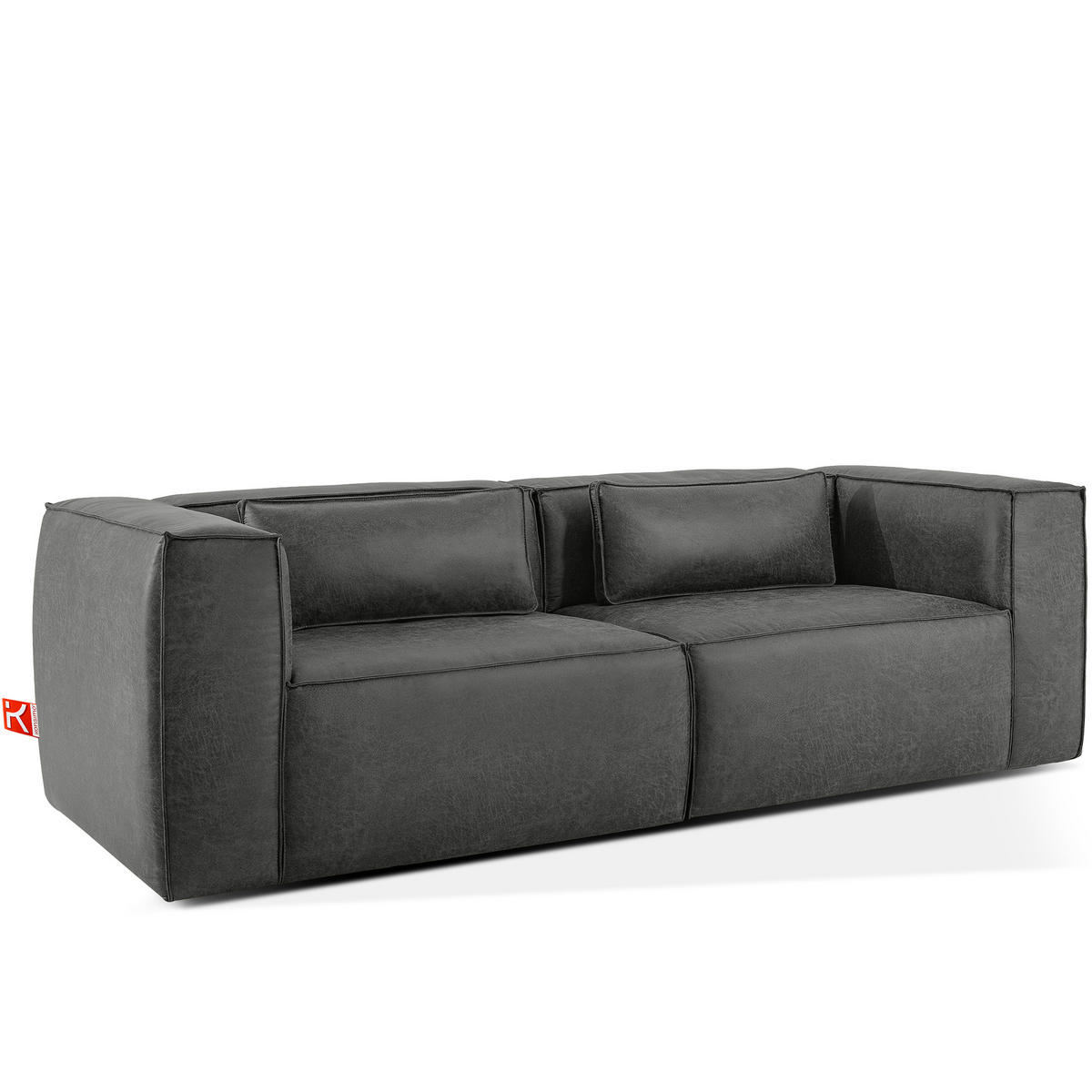 3-SITZER SOFA FEROX, Dunkelgrau - Dunkelgrau, Holz/Holzwerkstoff (240/73/96cm) - KONSIMO®