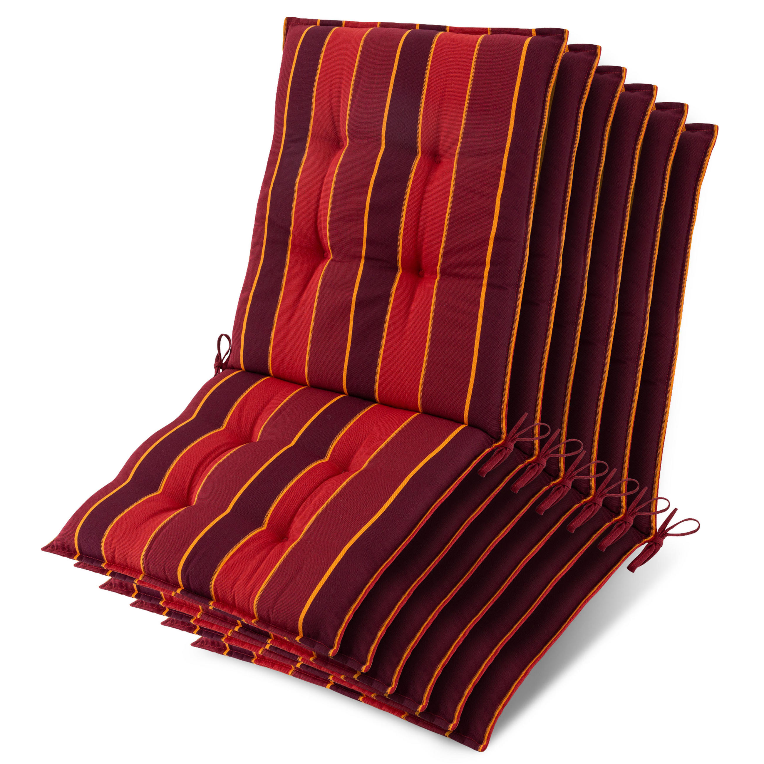 NIEDERLEHNER Sun-NL 105x50x8cm Rot-Gestreift (6tlg) - Rot, Textil (50/100cm) - Beautissu 
