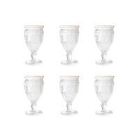 WEINGLÄSER Barrel mit Goldrand 0,35 l 6er-Set - Transparent, Glas (0.35L) - Homla